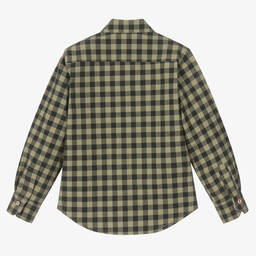 Pan Con Chocolate-Boys Green Gingham Shirt | Childrensalon Outlet