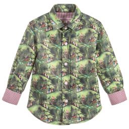 Pan Con Chocolate-قميص لون أخضر للأولاد | Childrensalon Outlet