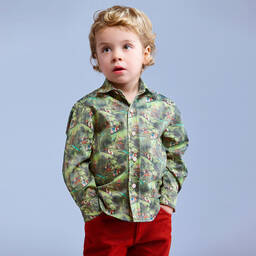 Pan Con Chocolate-قميص لون أخضر للأولاد | Childrensalon Outlet