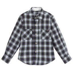 Pan Con Chocolate-Boys Purple Gingham Shirt  | Childrensalon Outlet