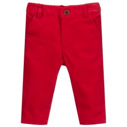 Pan Con Chocolate-Boys Red Velvet Trousers  | Childrensalon Outlet