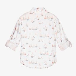 Pan Con Chocolate-Белая хлопковая рубашка для мальчиков | Childrensalon Outlet