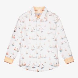 Pan Con Chocolate-Белая хлопковая рубашка для мальчиков | Childrensalon Outlet