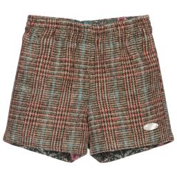 بان كون شوكولا-Brown & Green Tweed Shorts | Childrensalon Outlet