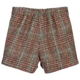 بان كون شوكولا-Brown & Green Tweed Shorts | Childrensalon Outlet