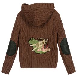 Pan Con Chocolate-Brown Knitted Zip-Up Top | Childrensalon Outlet