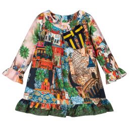 Pan Con Chocolate-Colourful Print Cotton Dress | Childrensalon Outlet