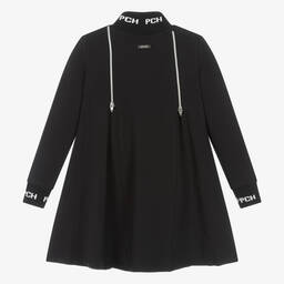بان كون شوكولا-Girls Black Cotton Jersey Dress | Childrensalon Outlet
