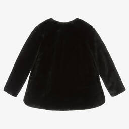 Pan Con Chocolate-Черная шуба из искусственного меха для девочек | Childrensalon Outlet