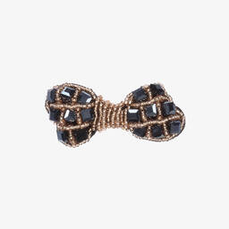 بان كون شوكولا-Girls Black & Gold Bow Hair Clip | Childrensalon Outlet