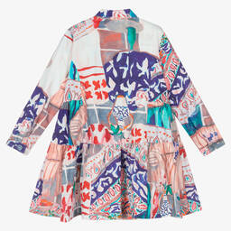 Pan Con Chocolate-Голубое хлопковое платье-рубашка для девочек | Childrensalon Outlet