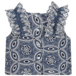 Pan Con Chocolate-توب قطن شامبري لون كحلي و عاجي | Childrensalon Outlet