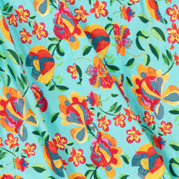 Pan Con Chocolate-Girls Blue Floral Cotton Dress | Childrensalon Outlet