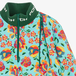 Pan Con Chocolate-Girls Blue Floral Cotton Dress | Childrensalon Outlet