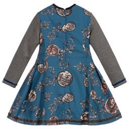 بان كون شوكولا-Girls Blue & Grey Dress  | Childrensalon Outlet