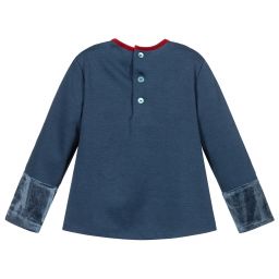بان كون شوكولا-Girls Blue Jersey Top | Childrensalon Outlet