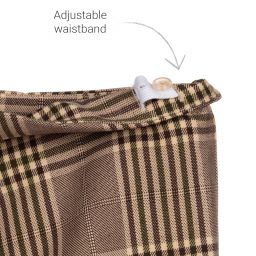 Pan Con Chocolate-Girls Brown Check Trousers  | Childrensalon Outlet
