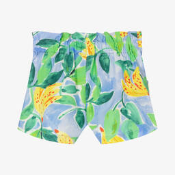 بان كون شوكولا-شورت قطن بوبلين لون أخضر وأزرق للبنات | Childrensalon Outlet