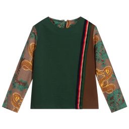 بان كون شوكولا-Girls Green & Brown Top | Childrensalon Outlet
