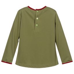 بان كون شوكولا-Girls Green Cotton Top | Childrensalon Outlet
