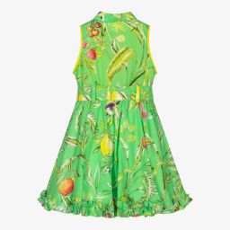 Pan Con Chocolate-Girls Green Fruit Cotton Dress | Childrensalon Outlet