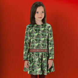 Pan Con Chocolate-Girls Green Satin Dress | Childrensalon Outlet