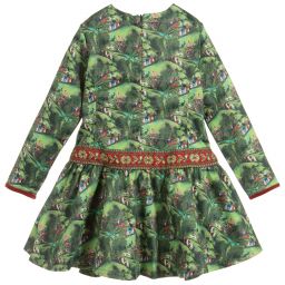 Pan Con Chocolate-Girls Green Satin Dress | Childrensalon Outlet