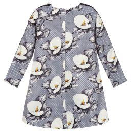 Pan Con Chocolate-Girls Grey Floral Dress | Childrensalon Outlet