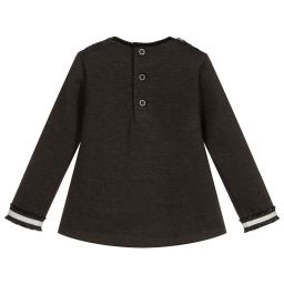 Pan Con Chocolate-Girls Grey Jersey Top | Childrensalon Outlet