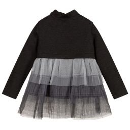 بان كون شوكولا-Girls Grey Tiered Top | Childrensalon Outlet