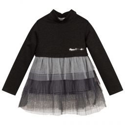 بان كون شوكولا-Girls Grey Tiered Top | Childrensalon Outlet