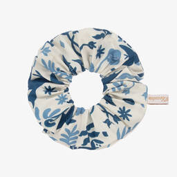 Pan Con Chocolate-Girls Ivory & Blue Cotton Hair Elastic | Childrensalon Outlet