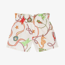 بان كون شوكولا-شورت قطن لون عاجي للبنات | Childrensalon Outlet