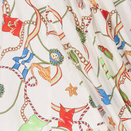 بان كون شوكولا-فستان قطن ساتين لون عاجي | Childrensalon Outlet