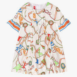 بان كون شوكولا-فستان قطن ساتين لون عاجي | Childrensalon Outlet