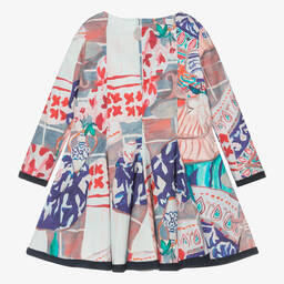 Pan Con Chocolate-Girls Pink & Blue Cotton Dress | Childrensalon Outlet