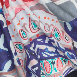 Pan Con Chocolate-Girls Pink & Blue Cotton Dress | Childrensalon Outlet