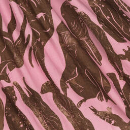 Pan Con Chocolate-Girls Pink & Brown Cotton Dress | Childrensalon Outlet