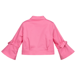 Pan Con Chocolate-جاكيت قطن جيرسي لون زهري للبنات | Childrensalon Outlet