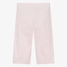 Pan Con Chocolate-Girls Pink Cropped Cotton Trousers | Childrensalon Outlet
