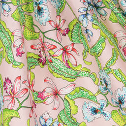 Pan Con Chocolate-Розовое хлопковое платье с цветами | Childrensalon Outlet