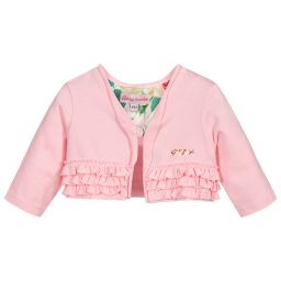 Pan Con Chocolate-Girls Pink Jersey Cardigan | Childrensalon Outlet
