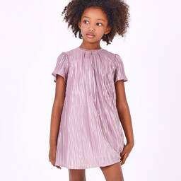 بان كون شوكولا-فستان بكسرات لون زهري | Childrensalon Outlet