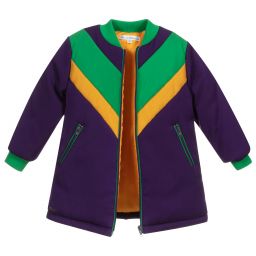 بان كون شوكولا-Girls Purple & Green Coat | Childrensalon Outlet
