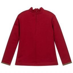 بان كون شوكولا-Girls Red Cotton Top | Childrensalon Outlet