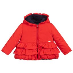 Pan Con Chocolate-Girls Red Hooded Jacket | Childrensalon Outlet