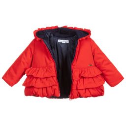 Pan Con Chocolate-Girls Red Hooded Jacket | Childrensalon Outlet