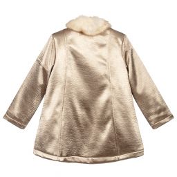 Pan Con Chocolate-Girls Shiny Gold Coat | Childrensalon Outlet