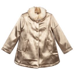 Pan Con Chocolate-Girls Shiny Gold Coat | Childrensalon Outlet