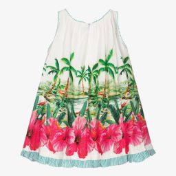 بان كون شوكولا-فستان قطن بوبلين لون أبيض | Childrensalon Outlet